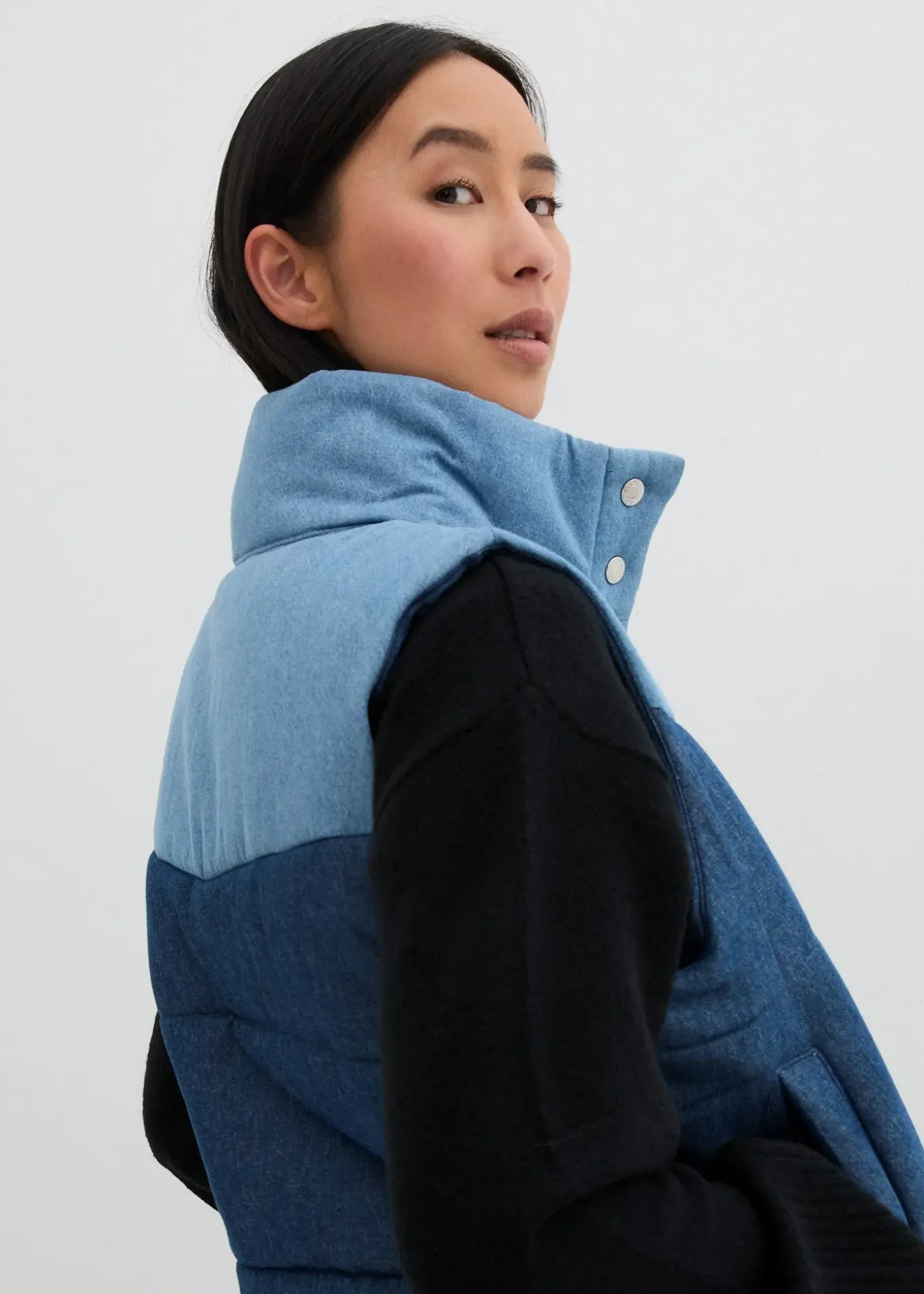 Gilet sans manches matelassé en jean