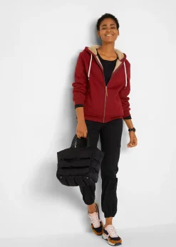 Gilet zippé à capuche avec doublure peluche