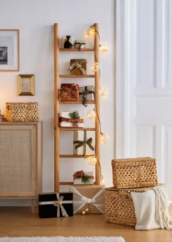 Guirlande lumineuse LED avec 8 boules avec fleurs séchées