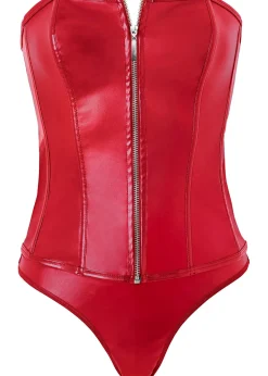 Guêpière + string enduits (ens. 2 pces)