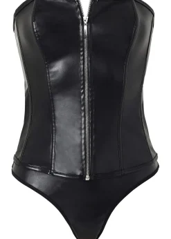 Guêpière + string enduits (ens. 2 pces)