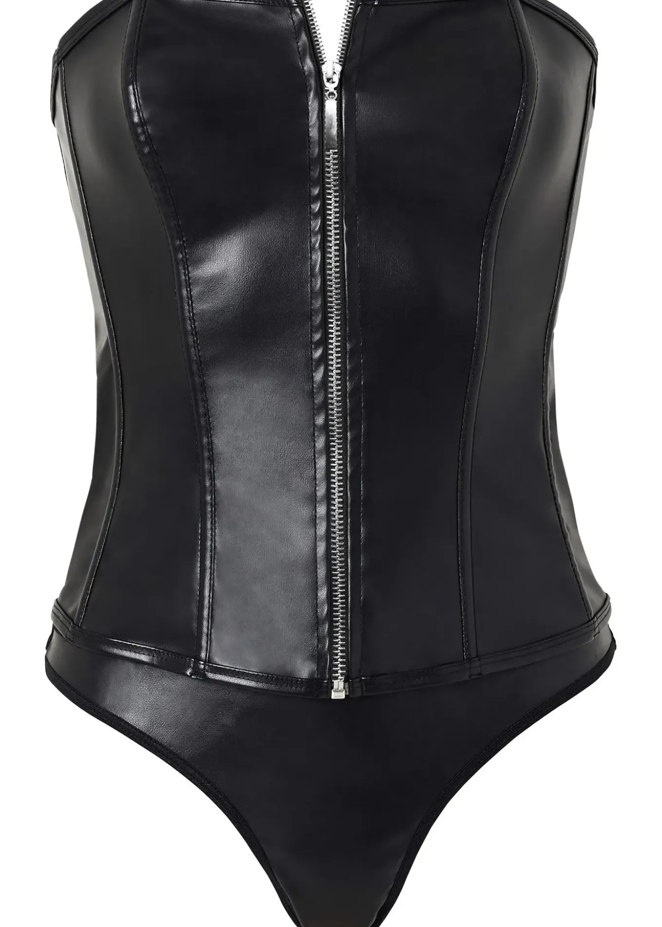 Guêpière + string enduits (ens. 2 pces)