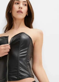 Guêpière + string enduits (ens. 2 pces)