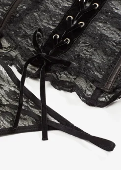 Guêpière et string en dentelle (ens. 2 pces)