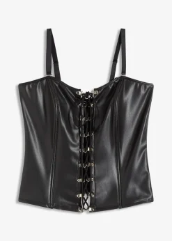 Guêpière wetlook à laçage