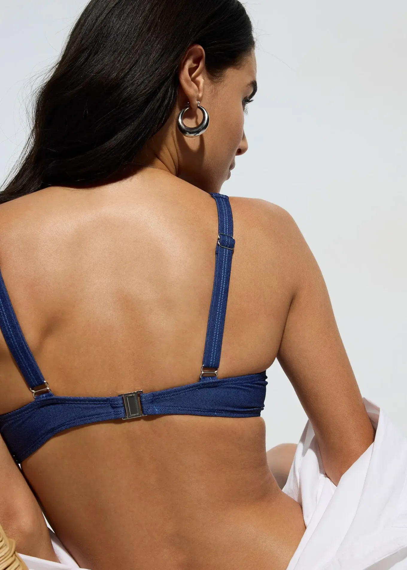 Haut de bikini à armatures, aspect jean