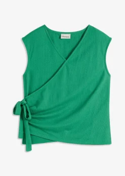 Haut esprit cache-cœur en jersey crêpe