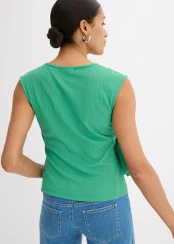 Haut esprit cache-cœur en jersey crêpe