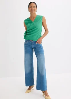 Haut esprit cache-cœur en jersey crêpe