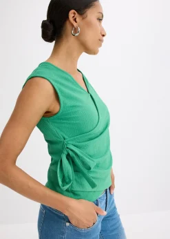 Haut esprit cache-cœur en jersey crêpe