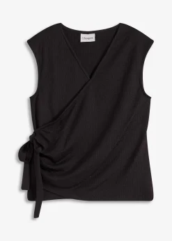 Haut esprit cache-cœur en jersey crêpe