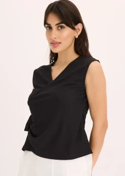 Haut esprit cache-cœur en jersey crêpe