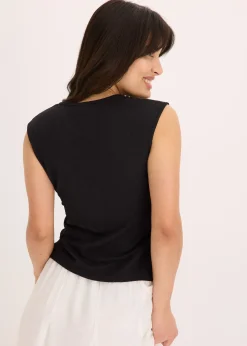 Haut esprit cache-cœur en jersey crêpe