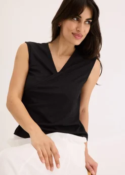 Haut esprit cache-cœur en jersey crêpe