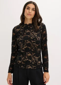 Haut manches longues en dentelle