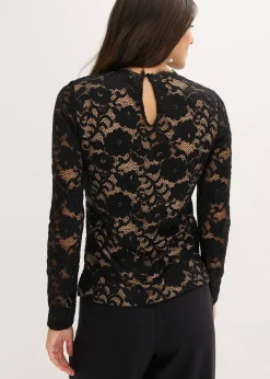 Haut manches longues en dentelle