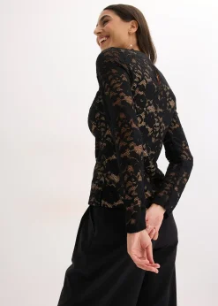 Haut manches longues en dentelle