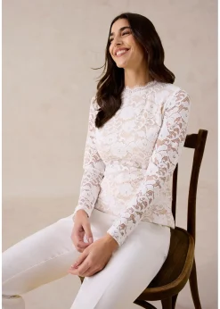 Haut manches longues en dentelle