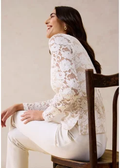 Haut manches longues en dentelle