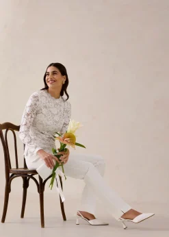 Haut manches longues en dentelle