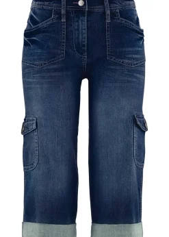 Jean 3/4 cargo stretch, taille normale