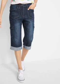 Jean 3/4 cargo stretch, taille normale