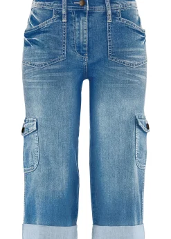 Jean 3/4 cargo stretch, taille normale