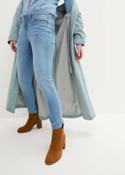 Jean 7/8 extensible, bas fendu