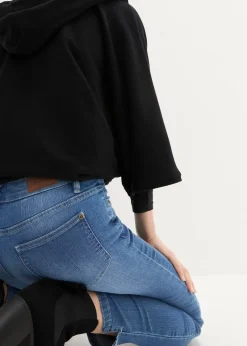 Jean 7/8 extensible, bas fendu