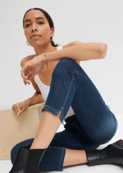 Jean 7/8 extensible, bas fendu