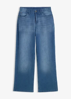 Jean à taille réglable, coupe droite et loose