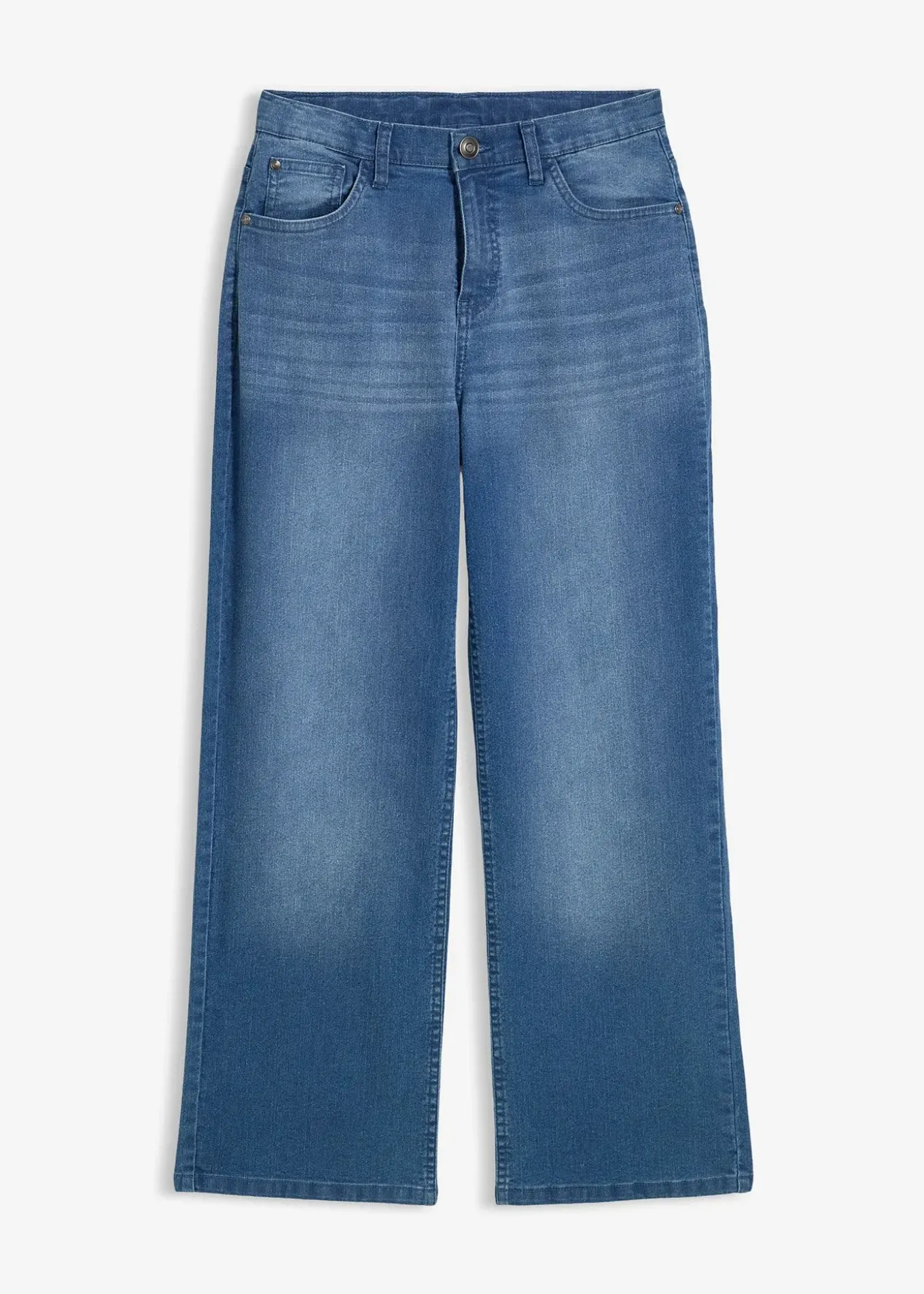 Jean à taille réglable, coupe droite et loose