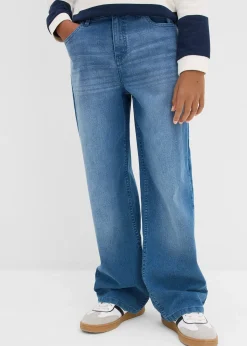 Jean à taille réglable, coupe droite et loose