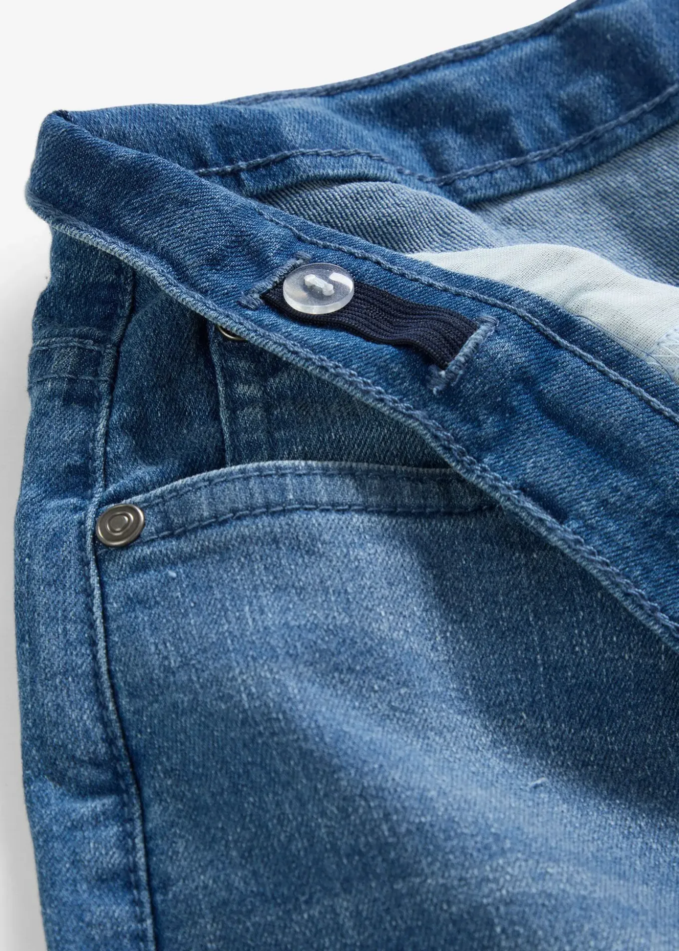 Jean à taille réglable, coupe droite et loose