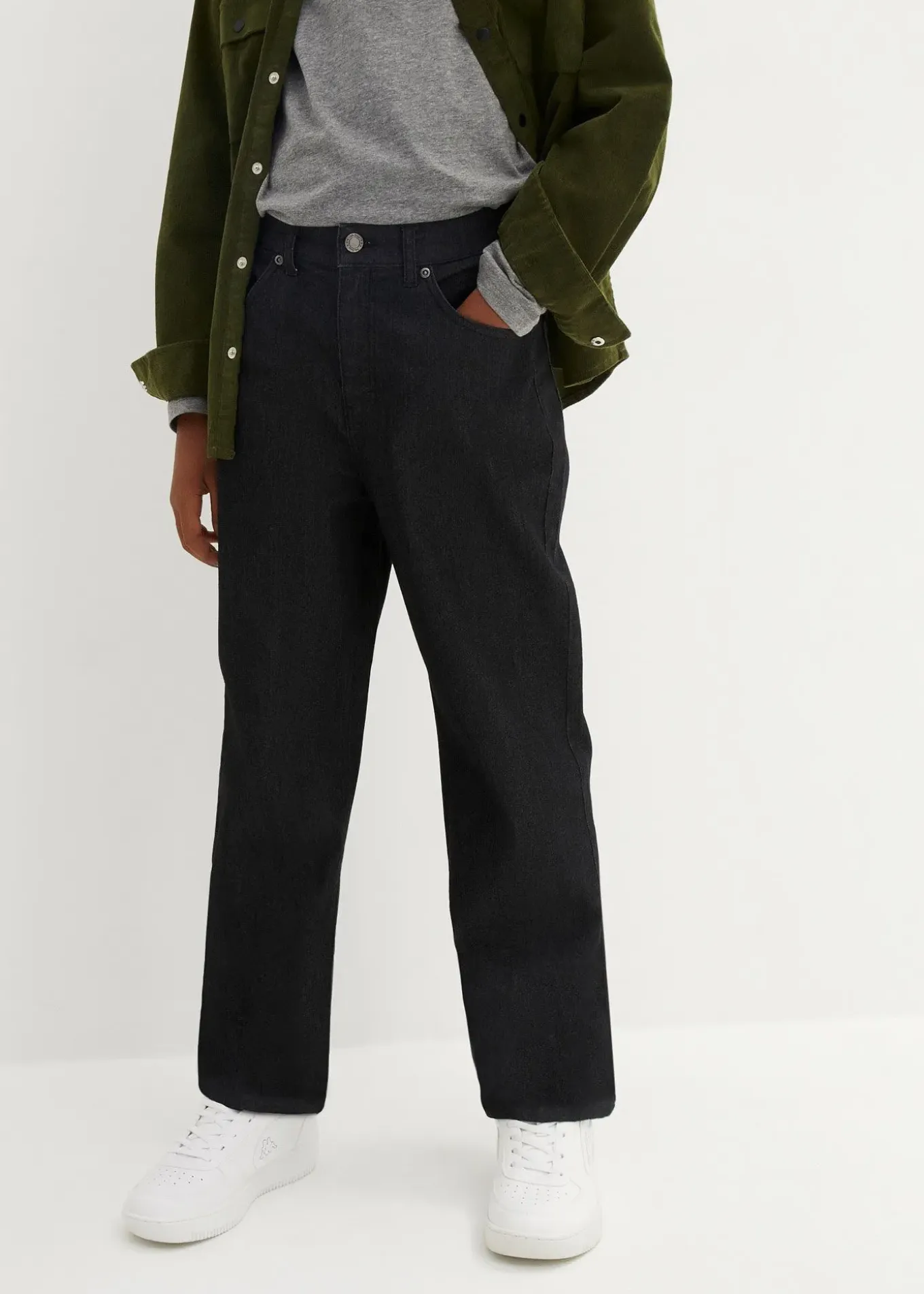 Jean ample à taille réglable, droit