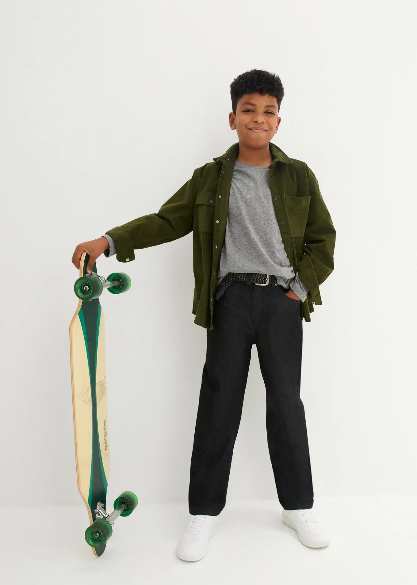 Jean ample à taille réglable, droit