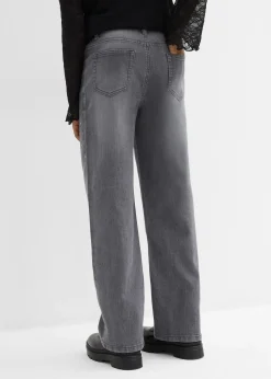 Jean ample taille mi-haute, orné de strass