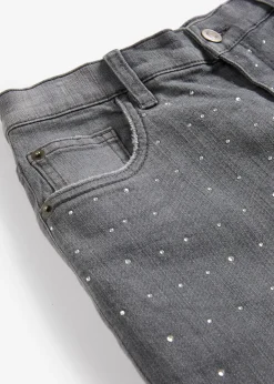 Jean ample taille mi-haute, orné de strass