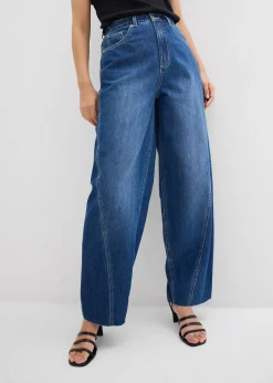 Jean balloon, taille haute, ultra-doux