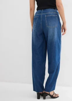 Jean balloon, taille haute, ultra-doux