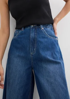 Jean balloon, taille haute, ultra-doux