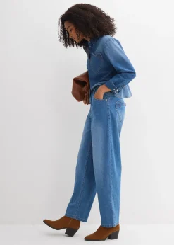 Jean barrel taille haute