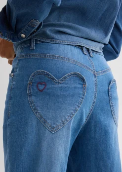 Jean barrel taille haute