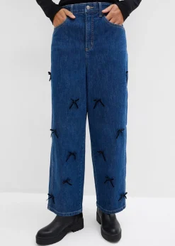 Jean barrel, taille haute et élastiquée