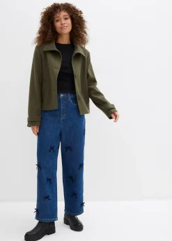 Jean barrel, taille haute et élastiquée