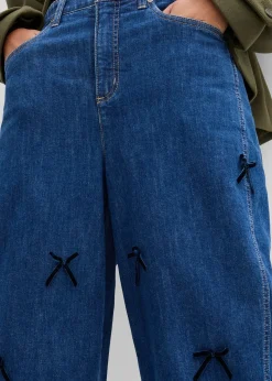 Jean barrel, taille haute et élastiquée