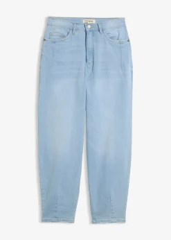 Jean barrel taille haute en coton