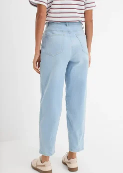 Jean barrel taille haute en coton