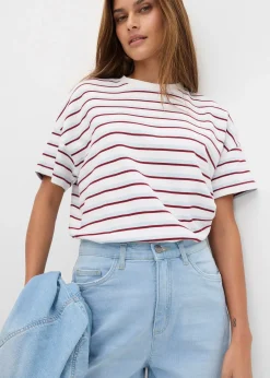 Jean barrel taille haute en coton