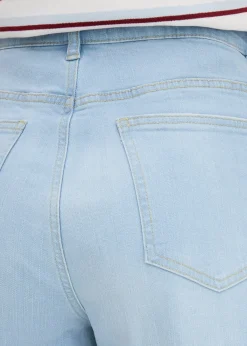 Jean barrel taille haute en coton